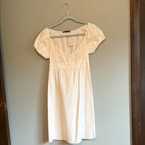 Brandy Melville White Puff Sleeve Mini Dress